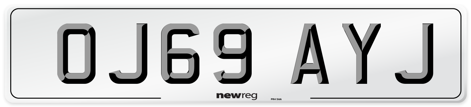 OJ69 AYJ Number Plate from New Reg